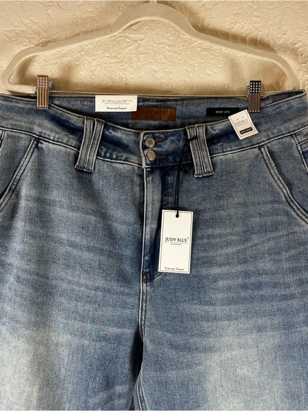 Judy Blue High Waist Double Button Wide Leg Jeans - Picture 4 of 15